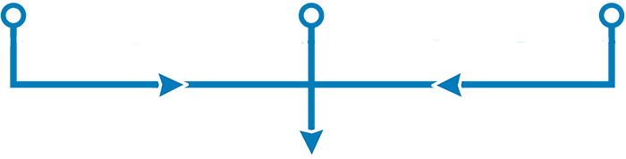 org chart arrows connecting stakeholders, executive committee, and public to the steering committss
